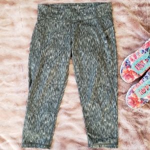 Adidas Space Dye Green Capri Active Pants